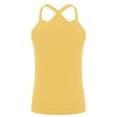 thumbnail image 2 of Xnihocha Kids Girls Dance Tank Tops Spaghetti Strap Camis Racerback Gymnastic Yoga Top Shirts Yellow 130, 2 of 5