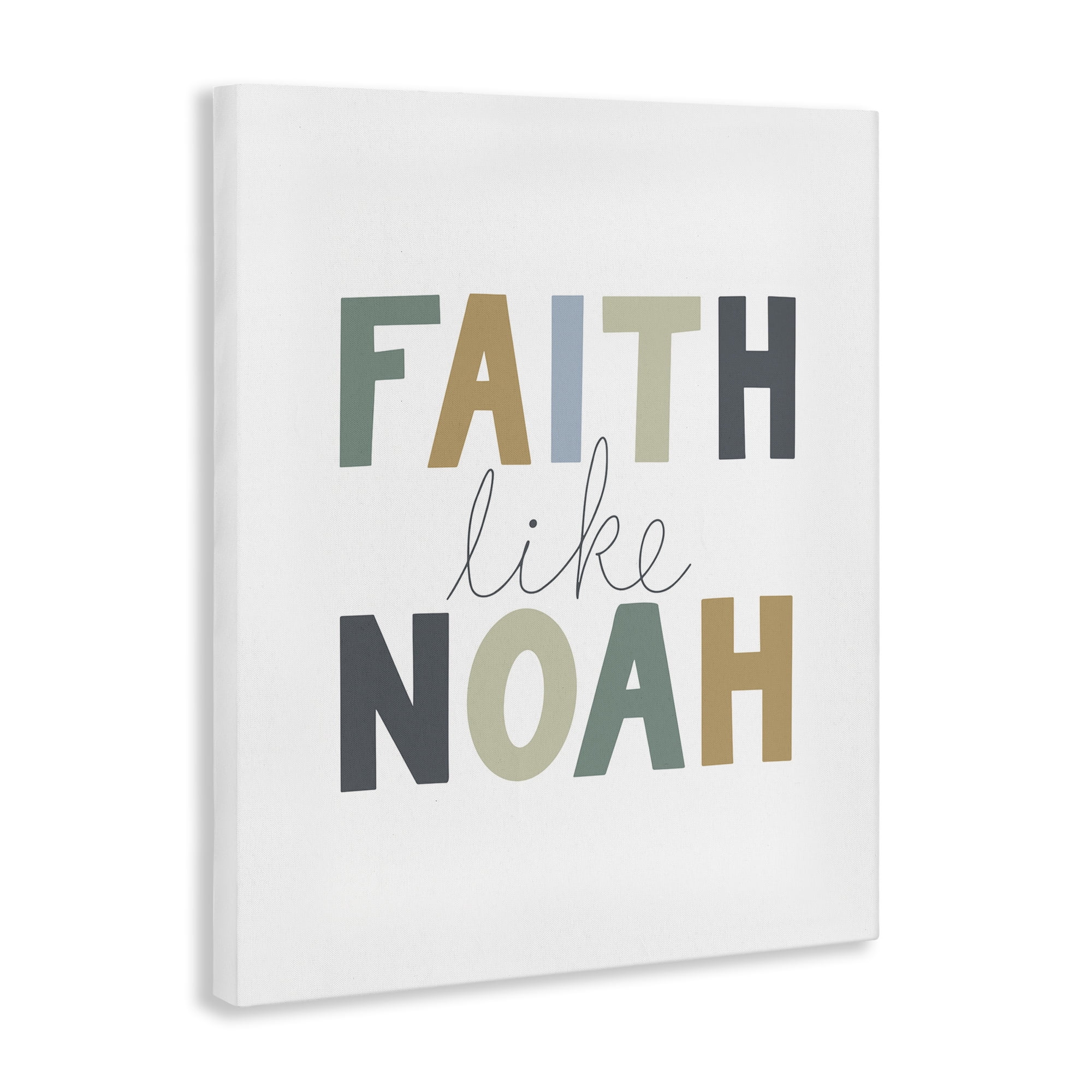 Stupell Industries Faith Like Noah Religious Painting Gallery Wrapped Canvas Art Print Wall Art, 30 x 40