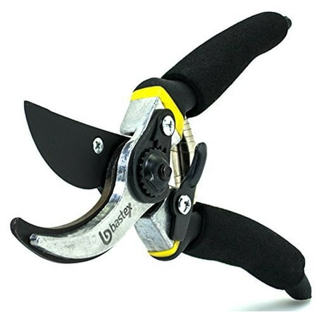 Professional Hand Pruner - Bastex Professional Bypass Pruning Shears Heavy Duty Garden Pruner For Trees,Shrubs,Hedges and Roses with Cushioned Handles and Safety Lock