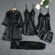 thumbnail image 4 of Arnés Gibobby para mujer Ropa interior inalámbrica Pijamas de seda encaje negro XL, 4 of 4