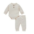 thumbnail image 1 of goowrom Toddler Outfits Set, Henley Neck Romper + Casual Pants, 1 of 10
