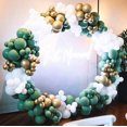 thumbnail image 4 of Adornos y decoración Kit de guirnalda de globos verde salvia, oro blanco, verde esmeralda, 130 piezas, kit de globos de látex metálicos dorados para la jungla, Baby Boy Shower, cumpleaños H, 4 of 5
