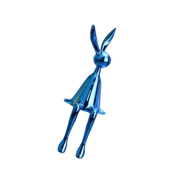 kurtrusly Sitting Rabbit Ornament Bunny Figurine for Bookshelf Living Room Bedroom Blue S 1Set