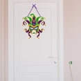 thumbnail image 6 of Jiibva Mardi Gras Door Decorations Porch Sign, New Orleans Mardi Gras Decorations Door hanger, Masquerade Mask Carnival Parades Party Wall Window Hanging Decorations, 6 of 7