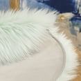 thumbnail image 3 of Faux Fur 16" Round Suede Backed Chair Pad Mint 2 Pack, 3 of 3