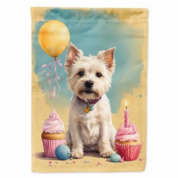 Carolines Treasures DAC8060GF 15.5 x 11.25 in. Westie Happy Birthday Garden Flag