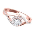 thumbnail image 3 of Mauli Jewels Engagement Rings for Women 0.50 Carat Diamond Halo Precious Engagement Ring 4 prong 10K Rose Gold, 3 of 8