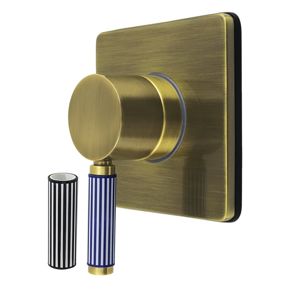 Kingston Brass KS3043KPS Verona Single-Handle Three-Way Diverter Valve with Square Trim Kit in Antique Brass