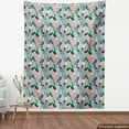 thumbnail image 3 of Ambesonne Botanical Fabric by the Yard Upholstery, Arrangement of Flowers, 2 Yards, Teal Coral, 3 of 4