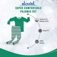 thumbnail image 4 of Elowel Matching Family Christmas Pajamas - Green Top & Striped Pants 2-Piece Set, 4 of 10