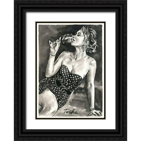 Tashe 14x18 Black Ornate Wood Framed with Double Matting Museum Art Print Titled - Pleasant Evening