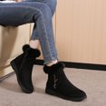 thumbnail image 2 of Tuphregyow Womens Winter Ankle Snow Boots with Warm Lining, Thick Soles, Zip Closure, Flat Sneakers for Outdoor Activities Black 41, 2 of 9