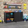 thumbnail image 6 of Coolsun Garage Storage Cabinet with Wheels, 31.5" H Tool Cabinet with Adjustable Shelves and Doors, Metal Garage Cabinet for Hanging Tools, Lockable Cabinet for Garage, Warehouse, 6 of 8