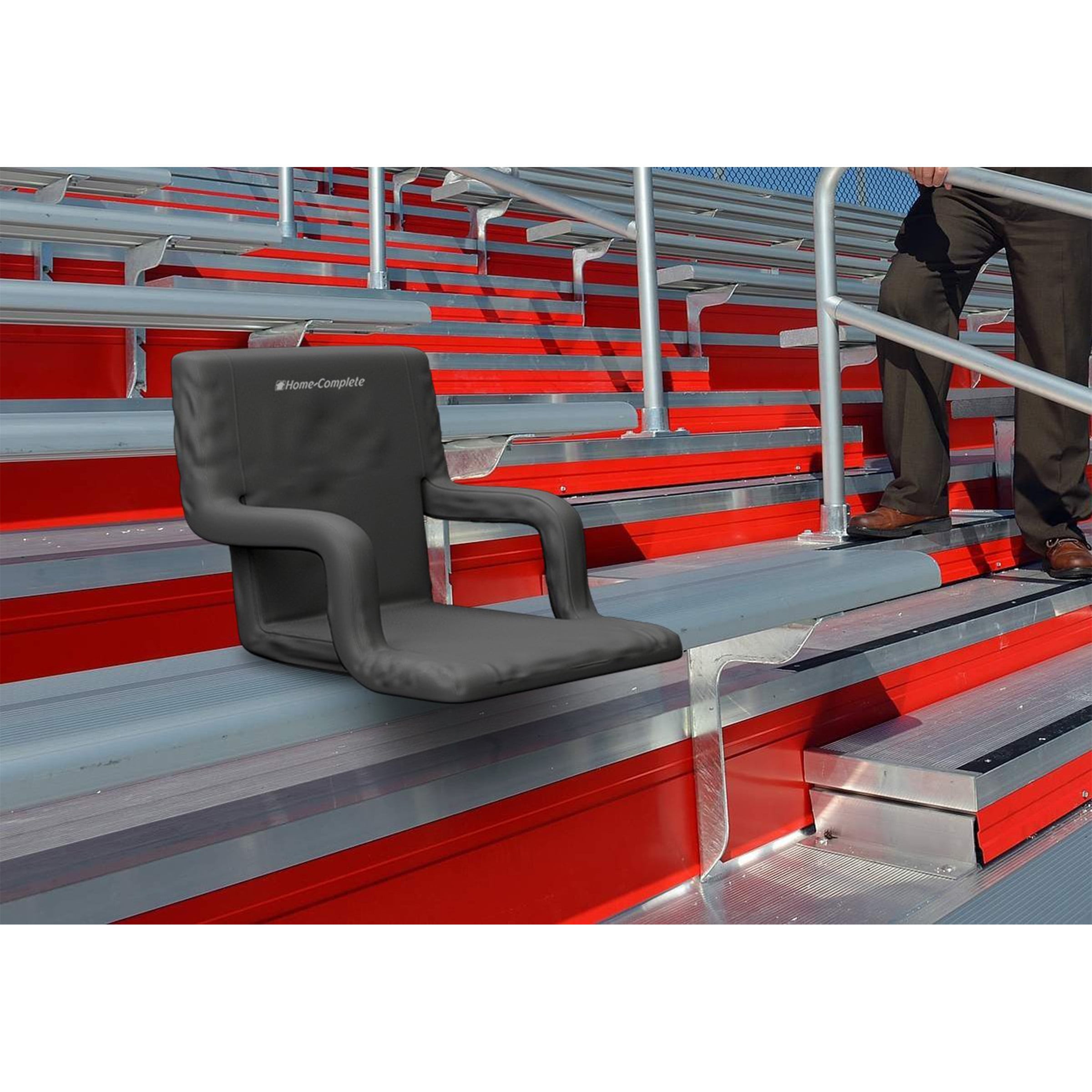 Stadium Bleacher Seat Bench Chair with Padded Reclining Cushion - Blac —  KHOMO GEAR