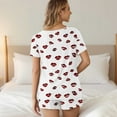 thumbnail image 6 of Goodtrade8 Lounge Sets Petite with Pocket Printed Short Sleeve V-Neck Casual Sleepwear Holiday Pajamas for Women, 6 of 8