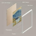 thumbnail image 4 of PixonSign Framed Canvas Print Wall Art Set - Abstract Mountain and Gold Floral Landscape Posters - Set of 3 Watercolor Farmhouse Decor Boho Vintage Wall Décor for Living Room - 8"x10" White, 4 of 5