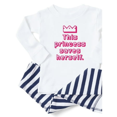 

CafePress - This Princess Saves Herself - Toddler Long Sleeve Pajama set
