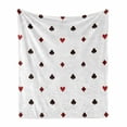 thumbnail image 1 of Casino Soft Flannel Fleece Throw Blanket, Gambling Club Lifestyle Fortune Luck Advertise Minimalistic Design Artwork, Cozy Plush for Indoor and Outdoor Use, 50" x 60", Red Ruby Maroon, by Ambesonne, 1 of 5