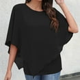 thumbnail image 2 of Summer Tops for Women T Shirt Short Sleeve Long Sleeve Compression Shirts for Women Solid Shirt Long Fitted Tee Shirts Tee Womens Turtle Neck Tops T Black L, 2 of 5