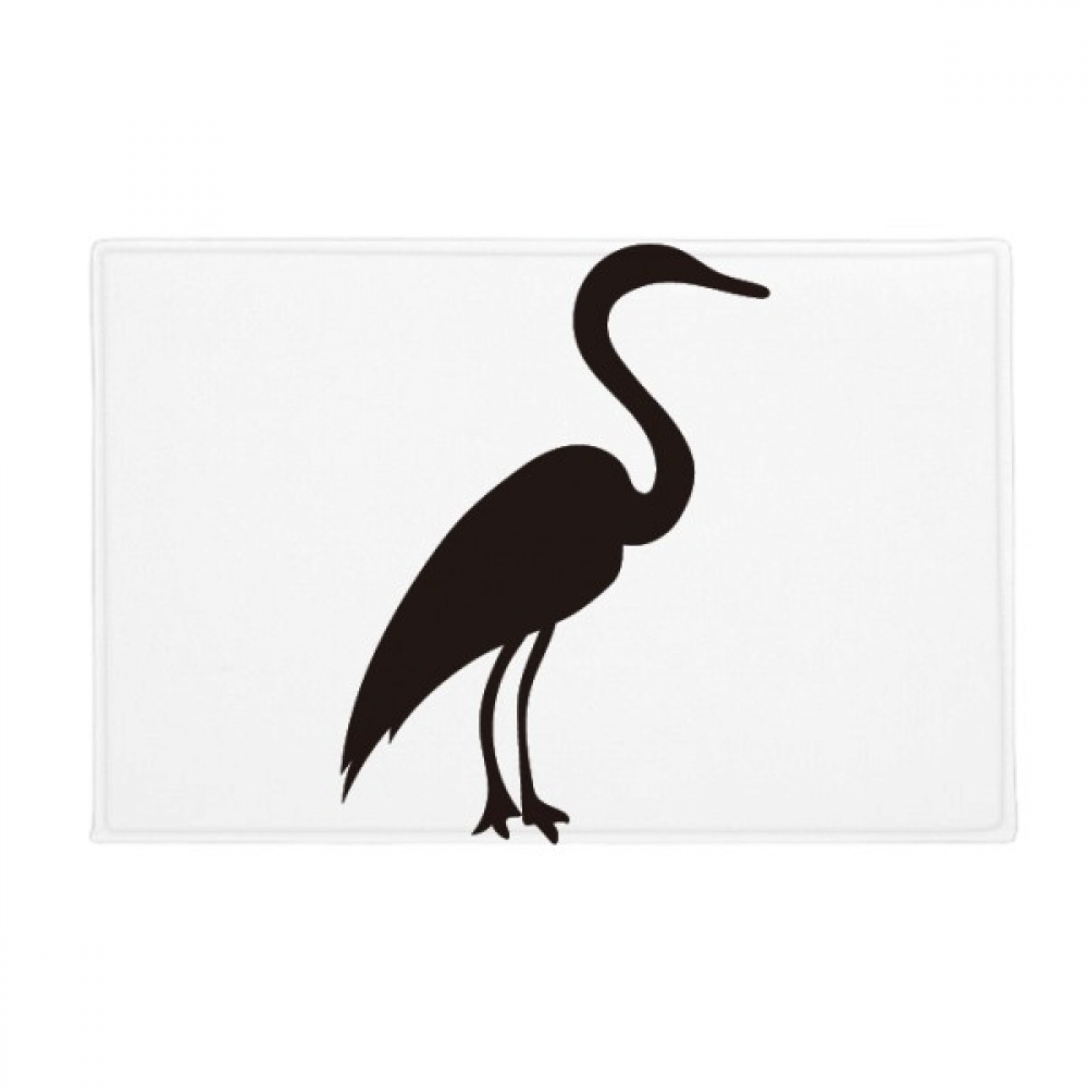 black-grey-heron-animal-portrayal-ground-mat-non-slip-floor-bathroom