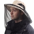 thumbnail image 5 of 2 sombreros para el sol con mosquitera extraíble para exteriores con protección UV (caqui + gris claro), 5 of 5