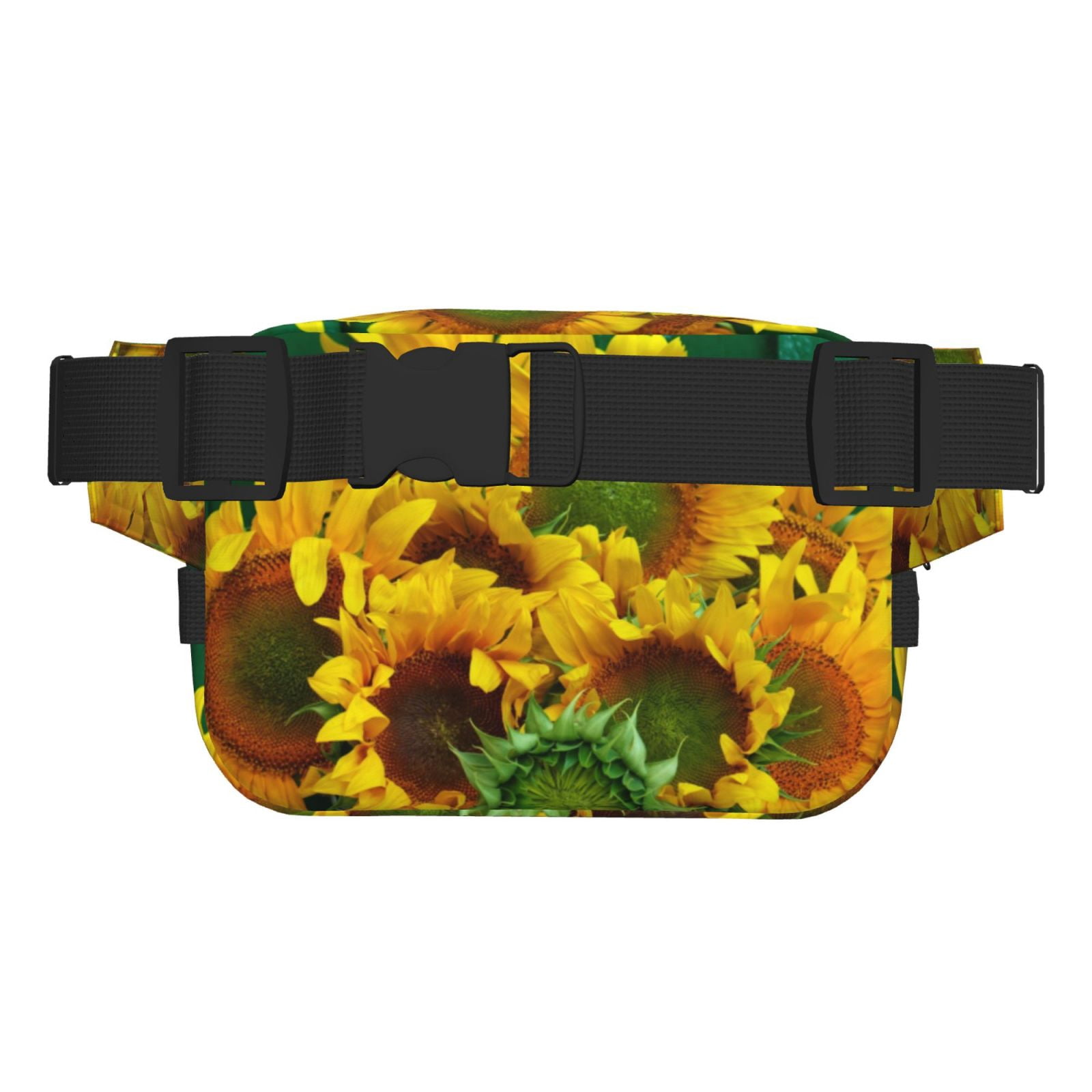 Picia Sunflowers in Bucket Print Square Double-Layer Waist Bag Mini Adjustable Waist Belt Bag Exercise Running Travel Hiking