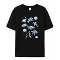 thumbnail image 5 of T Shirts for Women Short Sleeve Cotton Crewneck T-Shirt, Sketch Dolphin Turtle Seahorse Shell Tee Tops Casual Basic T-Shirts, XS-5XL Black L, 5 of 7