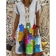 thumbnail image 1 of New Women Sundress Creative Lovely Cat 3D Print Ladies Summer Loose Beach Dress Casual Short Sleeve V-neck A-line Dress VestidosXXXL Gao Jinjia LED, 1 of 2