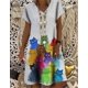 thumbnail image 1 of New Women Sundress Creative Lovely Cat 3D Print Ladies Summer Loose Beach Dress Casual Short Sleeve V-neck A-line Dress VestidosL Gao Jinjia LED, 1 of 2