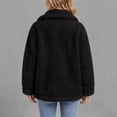 thumbnail image 5 of Nfurl Sherpa Jacket Womens Lightweight Collared Zip up Fleece Jackets with Pockets Cozy Casual Fall Jacket Trendy Teddy Coats Black,L, 5 of 7