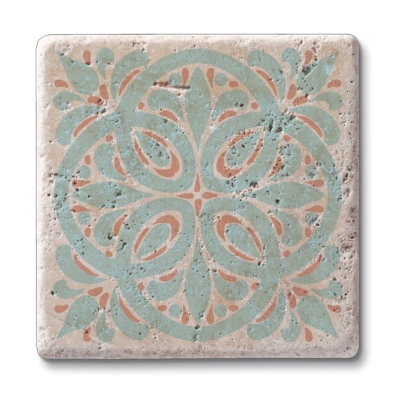 CounterArt Aegean Natural Travertine Stone Coaster 4-Pack