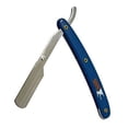 thumbnail image 3 of CS101 Blue Stainless Steel Professional Barber Straight Edge Razor with 100 Lord Platinum Single Edge Razor Blades, 3 of 6