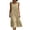 *Khaki, variant on ClodeEU Women's Linen Blend Round Neck Sleeveless Tiered Midi Dress,Casual Flowy A Line Dress Black,Women's Plus L