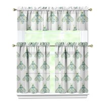 Kitchen Curtains 36 Inch Short - 3 Panel Set with Cute Bumble Bee and Honeycomb Print, Rod Pocket Window Curtain, 100% Polyester for Bee Lovers, Farmhouse, Kitchen, Living Room, Easy Wash