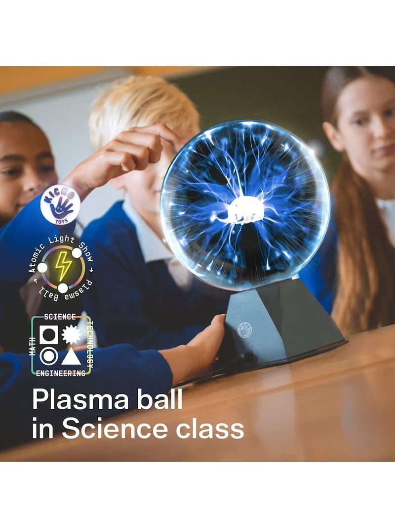 Kicko Blue Plasma Ball 7 Inch Nebula Lightning Light with Touch