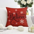 thumbnail image 5 of Merry Christmas Snowflake Christmas Trees Pillow Covers Snowflake Christmas Trees Square Pillow Covers 16"x16" Set Of 4, Farmhouse Sofa Couch Car Bedroom Home Decor, 5 of 7