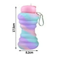 thumbnail image 7 of Collapsible Water Bottle, Camping Cup With Carabiner, Reuseable Silicone Foldable Leak Proof Portable Sports Travel Water Bottles For Outdoor, Travel Gym Hiking, 7 of 7