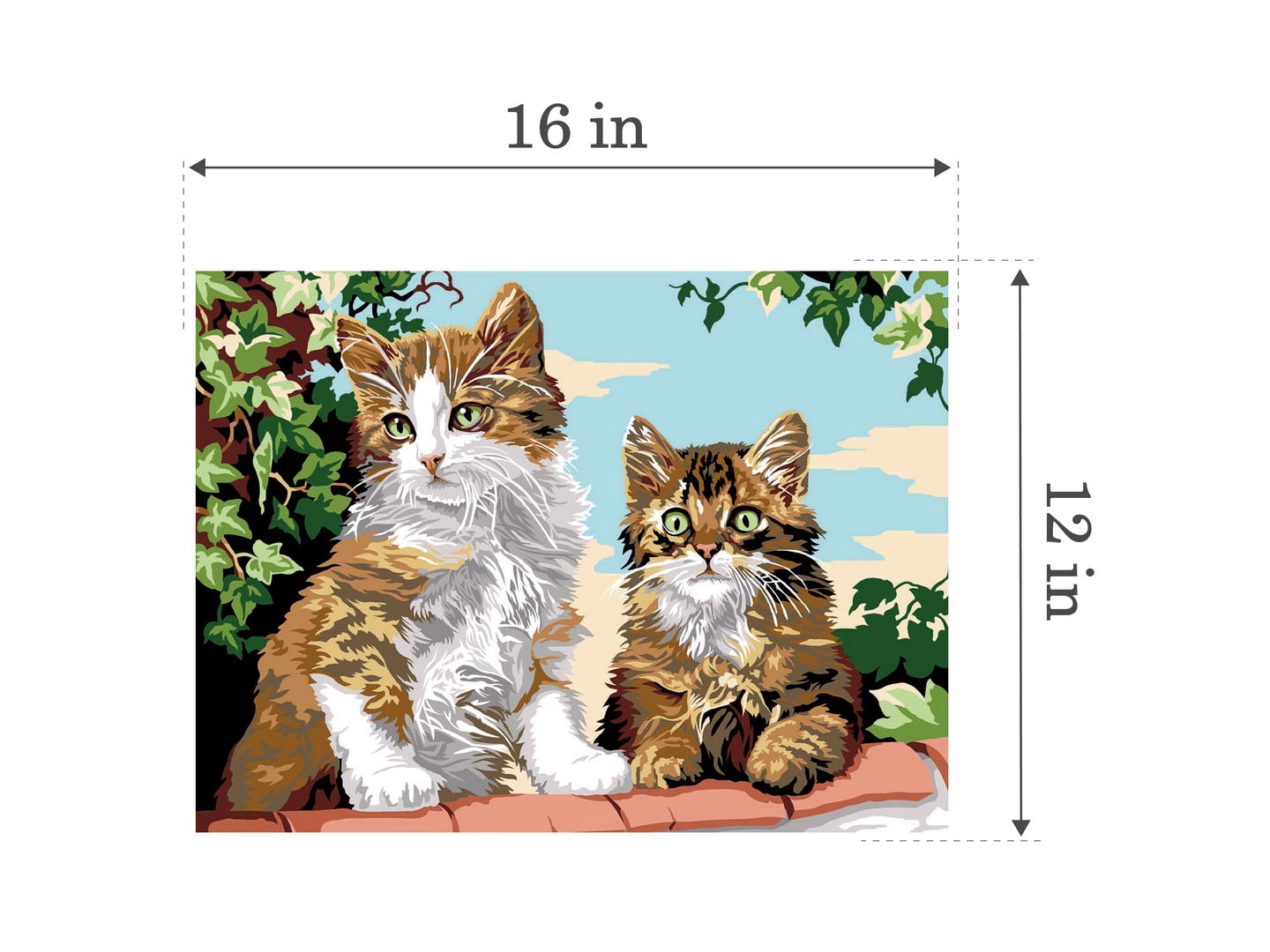 Needlepoint canvas for halfstitch without yarn Kittens Make the Wall SE926.199 Seg De Paris Printed Tapestry Canvas
