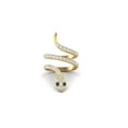 thumbnail image 2 of 925 Sterling Silver Gold Vermeil Natural Smoky Quartz Cobra Snake Women Wedding Wrap Rings, 2 of 4