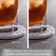 thumbnail image 5 of Thirstystone Blue Bows 4-Pack Round Stone Coasters, 5 of 7