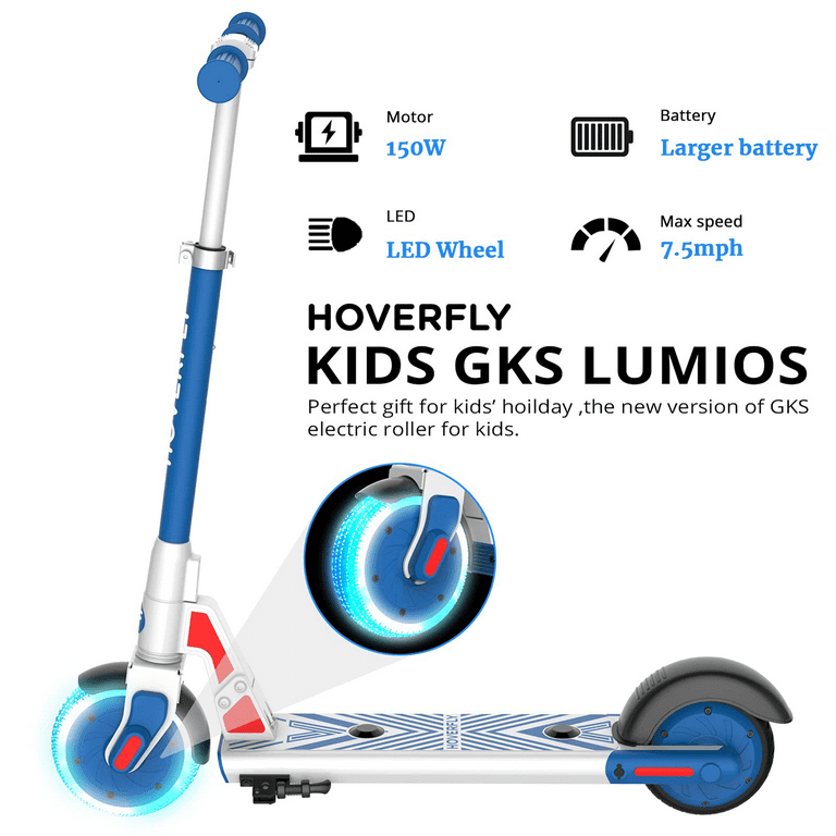 HOVERFLY GKS Electric Scooter with 6" LED Wheel, 150W 7.5mph E- Scooter for Kids Unisex Age 6-12, - Walmart.com