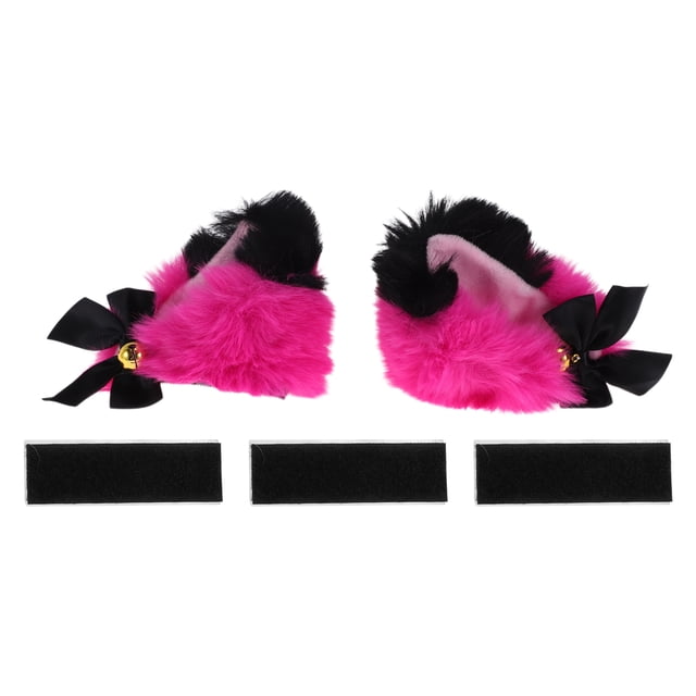 Accesorios para Casco de Motocicleta Decoración Orejas de Gato con Colores Gradientes y Campanas para Cascos de Motocicleta Bicicleta Esquí Negro Rosa Rojo Stickers de Piel Sintética