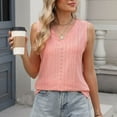thumbnail image 2 of Annhoo Womens Summer Tank Tops Elegant Eyelet V Neck Sleeveless Shirts Casual Vacation Solid Color Basic Tee, 2 of 4