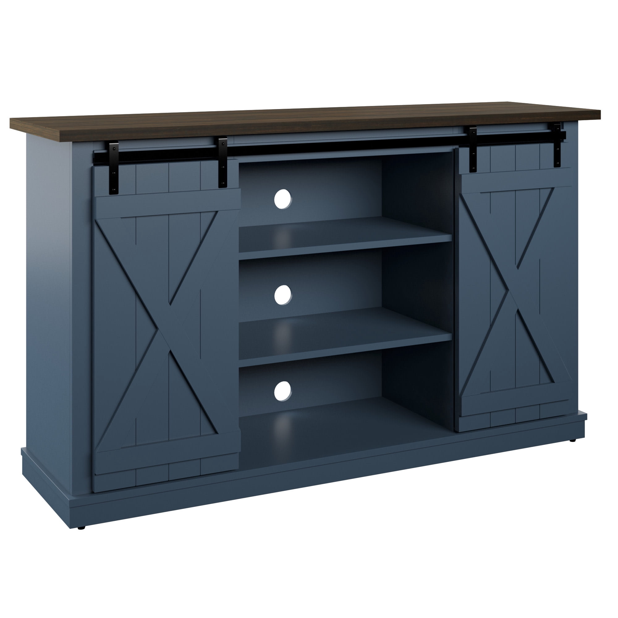 Twin Star Home TV Stand for TVs up to 60" with Sliding Barn Doors