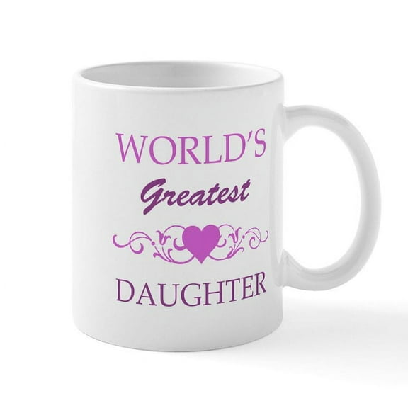 CafePress - World's Greatest Daughter (Purple) Mug - 11 oz Ceramic Mug - Novelty Coffee Tea Cup