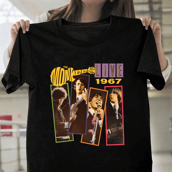The Monkees Live In 1967 Pop Rock Band Concert Unisex T-Shirt, up to size 3XL.