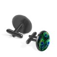 thumbnail image 2 of Peacock Feathers Elegant Stainless Steel Men's Cufflinks Set for Formal Attire, Made of Stainless Steel, Ideal for Weddings and Business Meetings, 2 of 6
