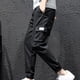 thumbnail image 1 of Pantalones largos para hombre, informales, lisos, con bolsillo, cintura elástica, para exteriores, con cordón ajustable, para trabajo, 1 of 9