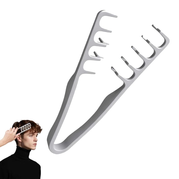 Textured Fringe Comb, 2026 Men's Texture Styling Comb, Volumizing Wide Tooth Hair Comb, Anti-Frizz Styling Tool with ABS Plastic Non-Slip Textured Handle for Men & Women