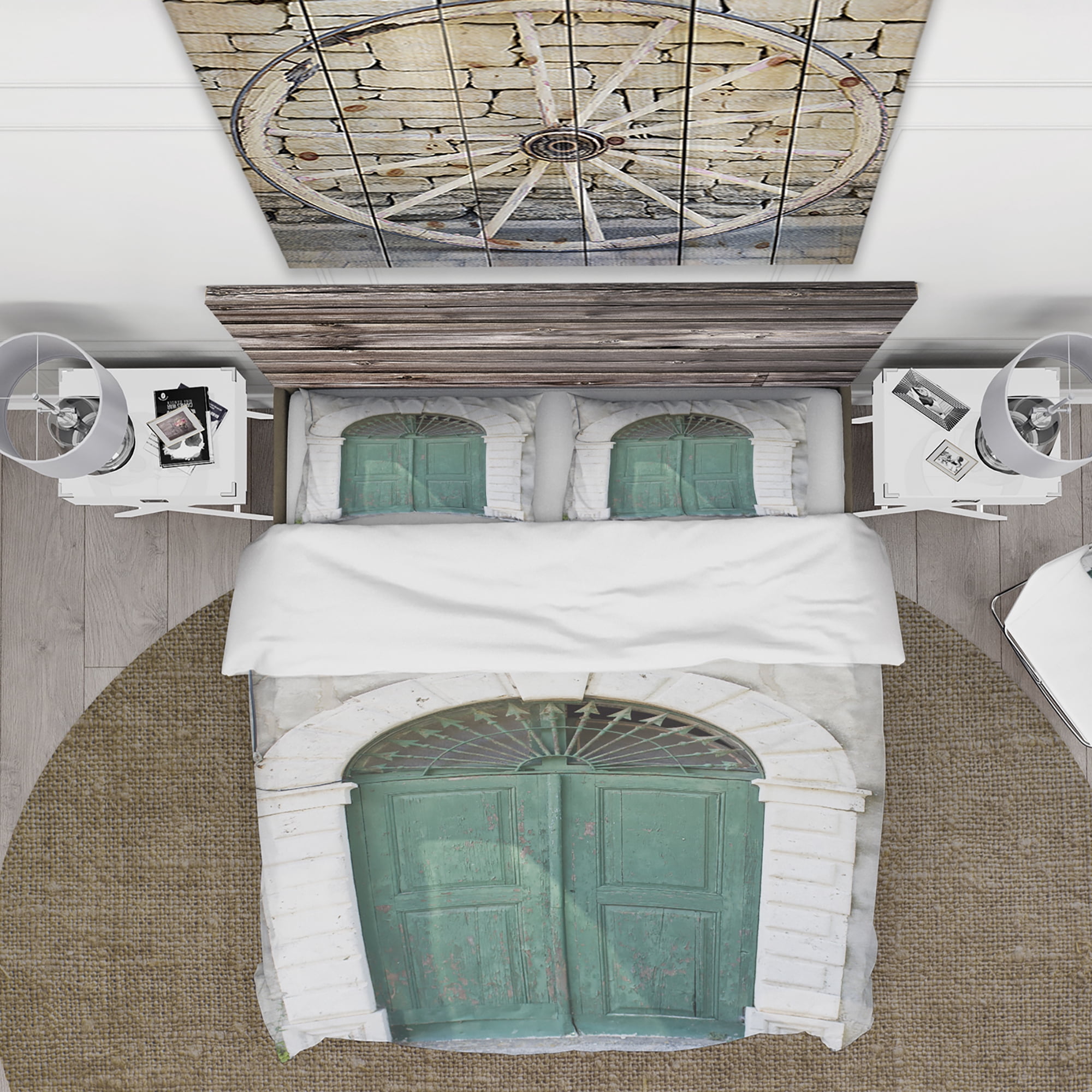 Designart 'Old European Vintage Door' Vintage Duvet Cover Set